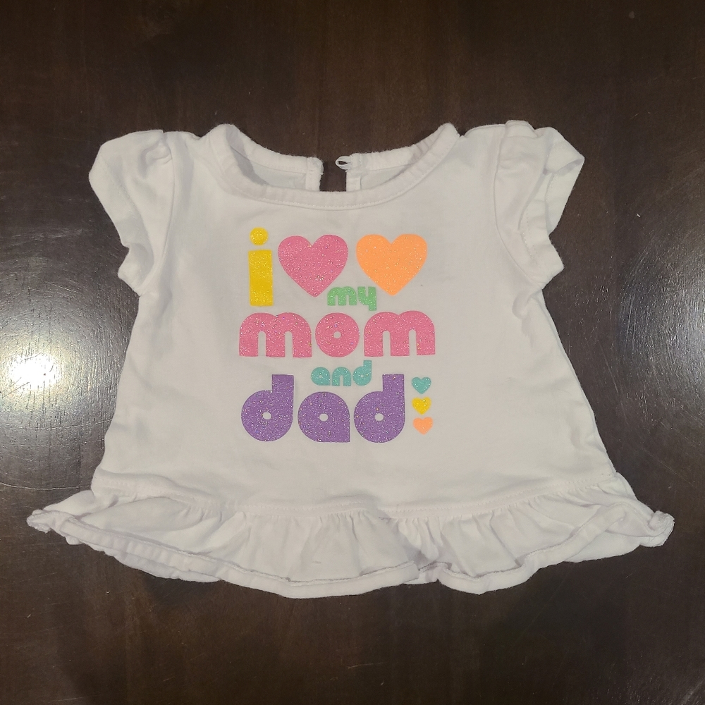 🌟5/$25 I Love My Mom & Dad T-Shirt Size 0-3 Months
